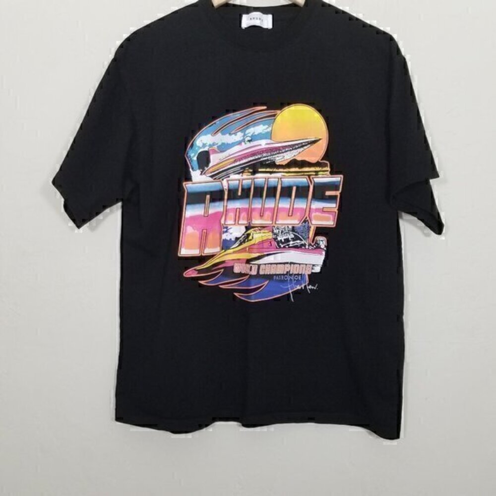 Rhude Worl'd Champions Shirt Cotton Black Size L